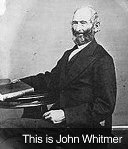 "This is John Whitmer" with aged photo of John Whitmer